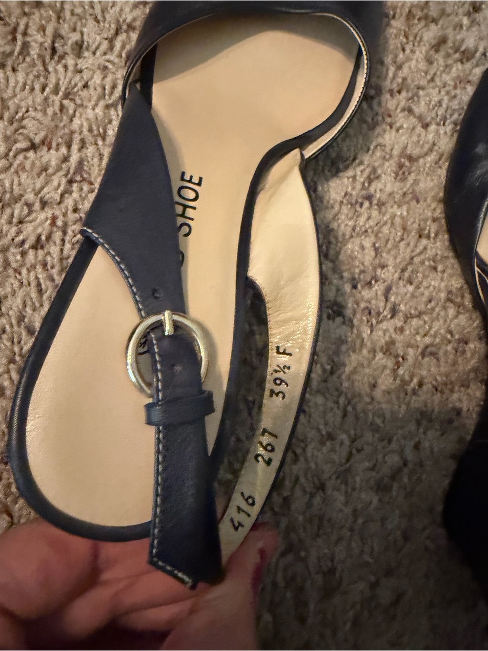 Women's Black Slingback Flats with Peep Toe - Picture 2 of 5